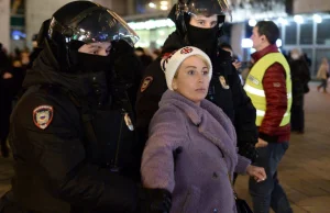 Protesty w Rosji.Ponad 100 zatrzymań.Areszt za plakat "Putin paszoł na na ch..j"