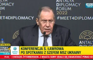 Polsat News przerwał wypowiedź Ławrowa "To ostatnie słowa jakie mógł powiedzieć"