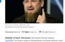 Wielka smuta Kadyrowa: Wielka Brytania zniszczyła mu marzenie xD