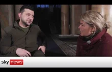 Poruszający wywiad Sky News z Zelenskim w jego zabrunkowanej miejscówce.