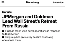 Największy Bank USA JP Morgan kończy swoją działalność w Rosji