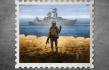 Ukraińska poczta wybrała szkic znaczka z "okazji" inwazji Rosji