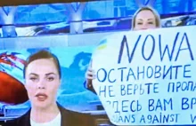 Rosyjska dziennikarka zaprotestowała na wizji przeciwko wojnie.