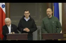 Nagranie dokładnych słów Kaczyńskiego o misji NATO [konferencja prasowa, Kijów]