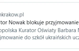 Kurator Nowak blokuje przyjmowanie do szkół dzieci uchodźców.