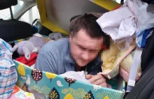 Ukrainiec chciał uciec z kraju. Schował się w pudełku