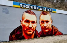 Mural z braćmi Kliczko przy trasie PKM