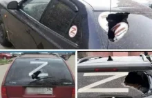 Rosjanie zaczynają dostrzegać propagandę? Niszczą samochody z literą "Z"
