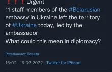 Ambasador Białorusi na Ukrainie opuścił kraj razem z 11 pracownikami