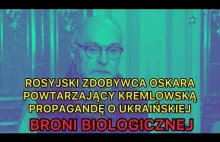 Rosyjski reżyser Nikita Michałkow promujący narrację Kremla o broni biologicznej