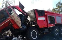 Ośmiu ukraińskich strażaków trafiło do szpitala. Pod ich samochodem...