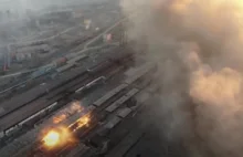 Spektakularne nagrania bombardowań jednej z największych w Europe hut stali