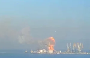 MON Ukrainy informuje o zniszczeniu rosyjskiego statku desantowego w Berdiańsku