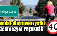 Rowerzystka ukarana mandatem. Przekroczyła prędkość jadąc z górki...