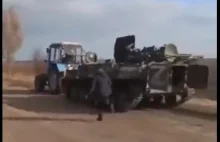 Ukraińscy rolnicy pochwaleni przez Prezydenta za kradzieże czołgów
