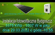 Fotowoltaika 3375 kWp - w piku 3507 W - Bydgoszcz, Kapuściska.