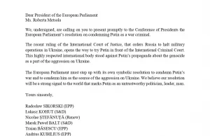 Inicjatywa nazwania Putina zbrodniarzem wojennym w PE nie dołączył PiS i Fidesz