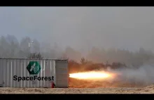 Próba polskiego silnika rakietowego firmy SpaceForest