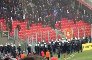 Zamieszki na stadionie Widzewa. Mecz został przerwany. Interweniowała policja