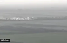 Rosyjska kolumna zaopatrzeniowa puszczona z dymem
