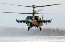 Kacapski Ka-52 trafiony przez pocisk przeciwpancerny Stugna