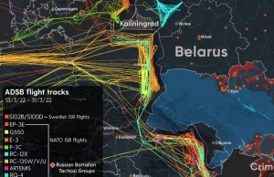 Tak technologia broni nas przed Rosją. Mapa pokazuje trasy lotów rozpoznawczych.