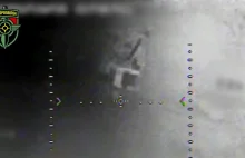 Nagranie z drona - zrzut amunicji zapalającej na wojska rosyjskie pod Kijowem