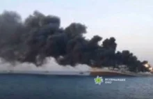 Rosyjski okręt, który zaatakował Wyspę Węży trafiony pociskami