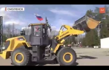 Rosjanie zwożą ciężki sprzęt w okolice cmentarza katyńskiego