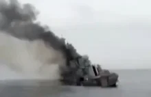 Krążownik "Moskwa" chwilę przed zatonięciem. Wstrząsające nagranie