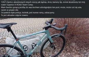 Wrocław, skradziono rower i sprzęt elektroniczny z mieszkania