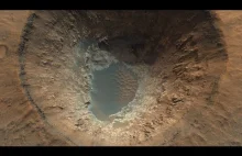Bardzo szczegółowy widok krateru na planecie Mars // 8K