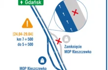 Remont na A1. Do Gdańska jednym pasem i 80 km/h