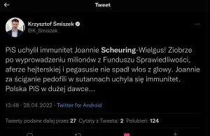 Sejm uchylił immunitet Joannie Scheuring-Wielgus