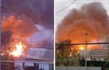 Ogromny pożar w bazie paliwowej Rosjan w Doniecku. Padły oskarżenia