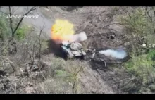 Bitwa pancerna rosyjskiego czołgu z T-64 Ukrainy