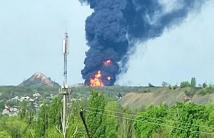 Duży pożar magazynu ropy na terenie okupowanym przez Rosjan