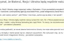 Łukaszenka przyznał, że Białoruś, Rosja i Ukraina będą wspólnie walczyć z ...