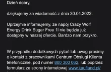 Crazy Wolf Sugar Free (1 litr) wycofany ze sprzedaży w Kauflandzie! + petycja