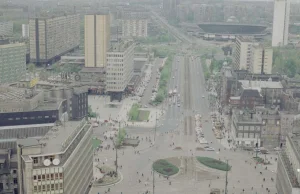Katowice na lotniczych zdjęciach z 1990r. Brudne budynki, ponuro, takie czasy...