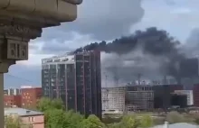 Pożar biurowca w Moskwie. Dym widoczny jest w kilku dzielnicach