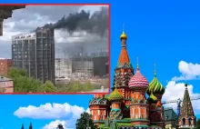 Kłęby dymu nad Moskwą. Pożar nowoczesnego wieżowca
