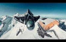 Przelot w wingsuicie nad granią Eigeru