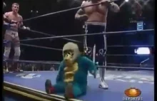 Midget Wrestler Gets Kicked out of Ring.