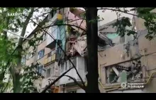 Miasto Bachmut po rosyjskim ataku rakietowym
