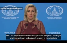 Rosyjski MSZ atakuje polski rząd: "Barbarzyństwo i szabrownictwo" [PL napisy]