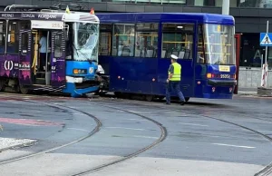 Zderzenie tramwajów w centrum Wrocławia