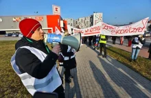 Protest pracowników Kauflandu we Wrocławiu.