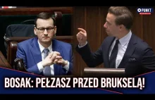 Morawiecki w Sejmie o "ruskich" i KPO, Bosak OSTRO: PEŁZASZ przed Brukselą!