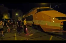 Brno - transport pociągu TGV torami tramwajowymi